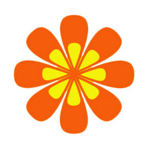 300x300 Orange Flowers Clip Art