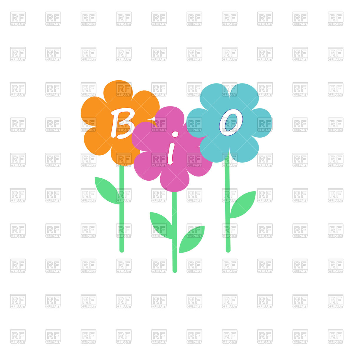 1200x1200 Flowers. Bio Design Template. Royalty Free Vector Clip Art Image
