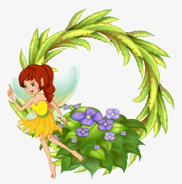 593x600 Cartoon Wreath Flower Fairy, Cartoon, Wreath, Flower Fairy Png