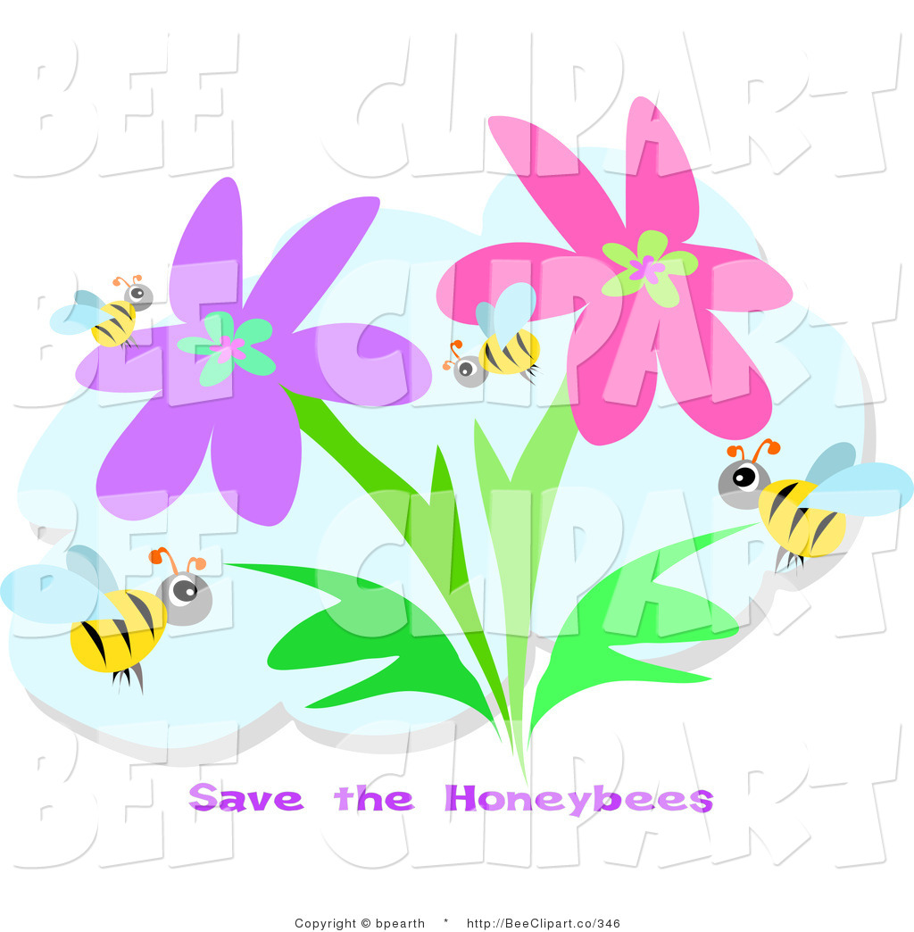 1024x1044 Vector Clip Art Of A Group Of Honey Bees Flying In A Flower Garden