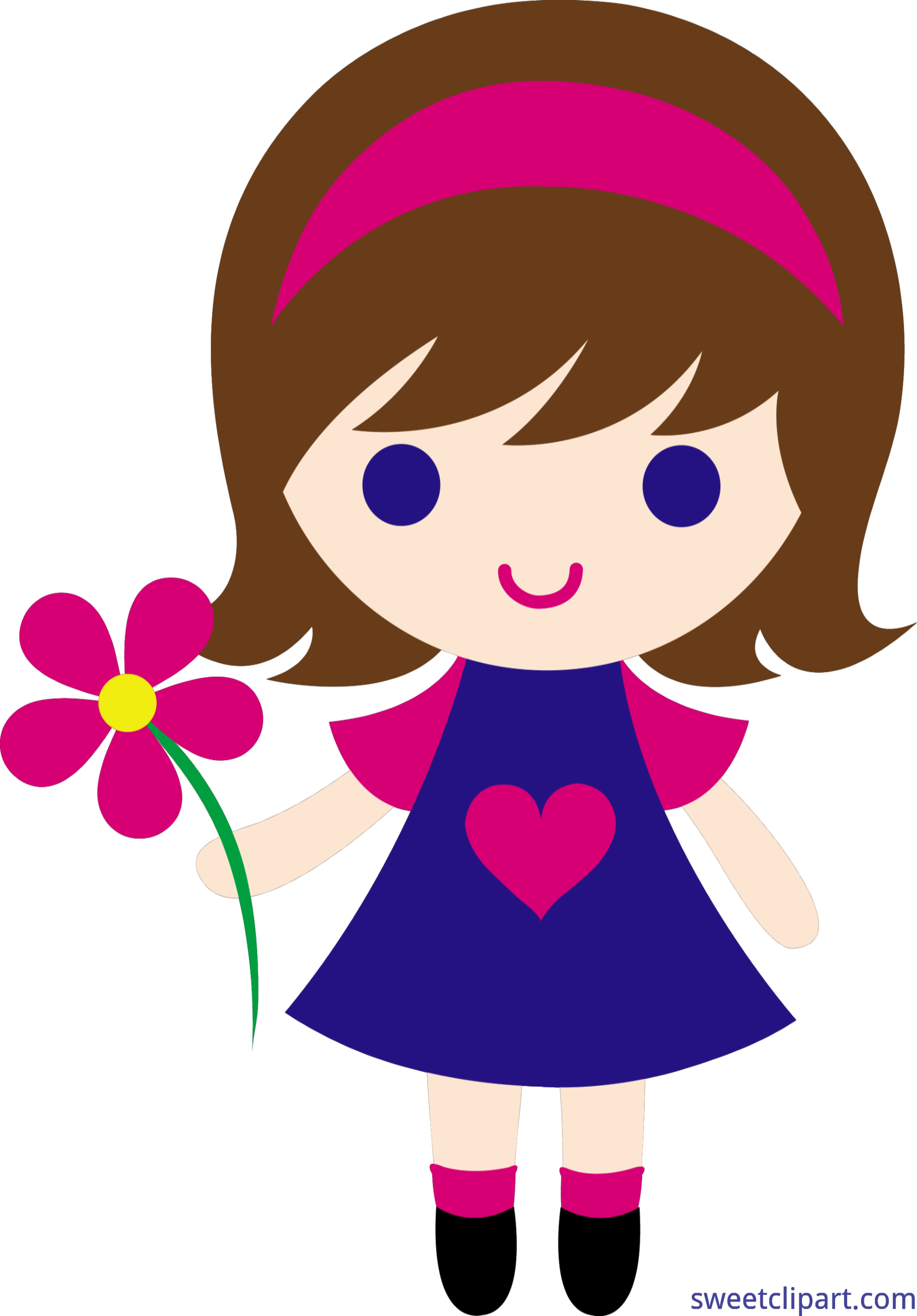 4330x6214 Little Girl Flower Clip Art