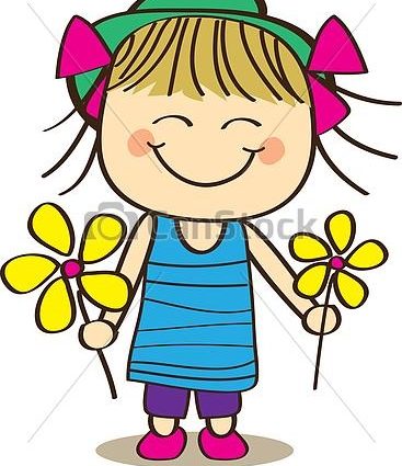 367x425 Clipart Girl With Flowers Cute Little Girl Holding Flower Clip Art