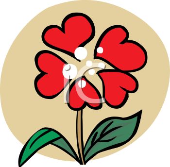 350x344 Red Flower Clipart Flower Heart