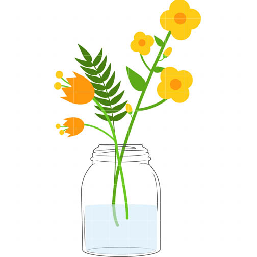 504x504 Mason Jar With Flowers Clip Art Free