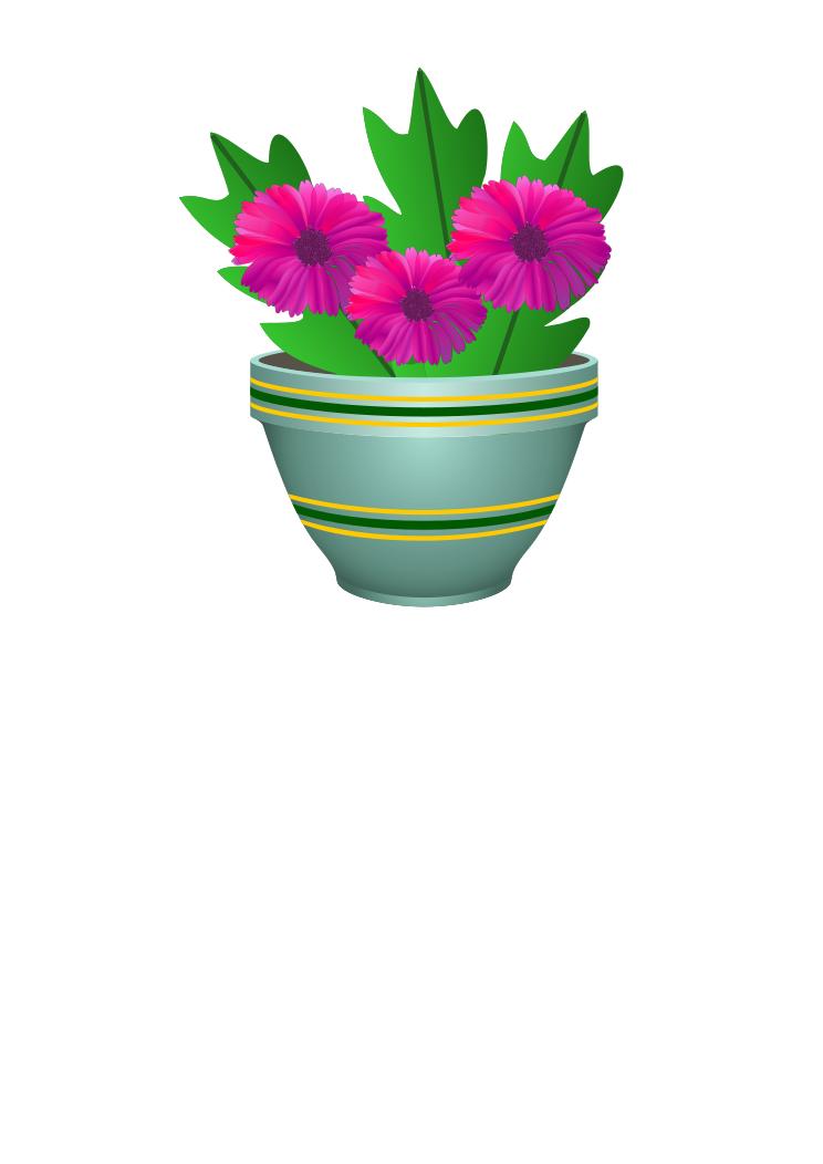 744x1052 Purple Flower Pot Clipart