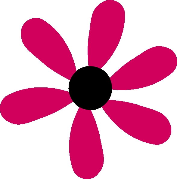 588x596 Clipart Flower With 6 Petals Pink Flower 6 Petals Clip Art