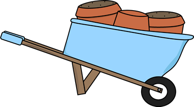 400x221 Wheelbarrow Filled With Flower Pots Clip Art