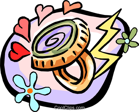 480x389 Mood Ring With 60's Flower Power Motif Royalty Free Vector Clip