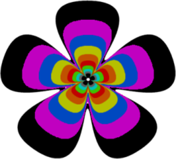 600x542 60s Retro Clip Art Flower Image