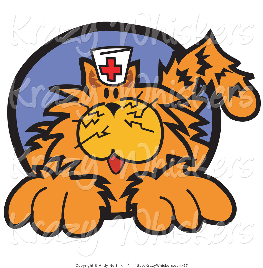 1024x1044 Critter Clipart Of Long Haired Fluffy Orange Cat Wearing