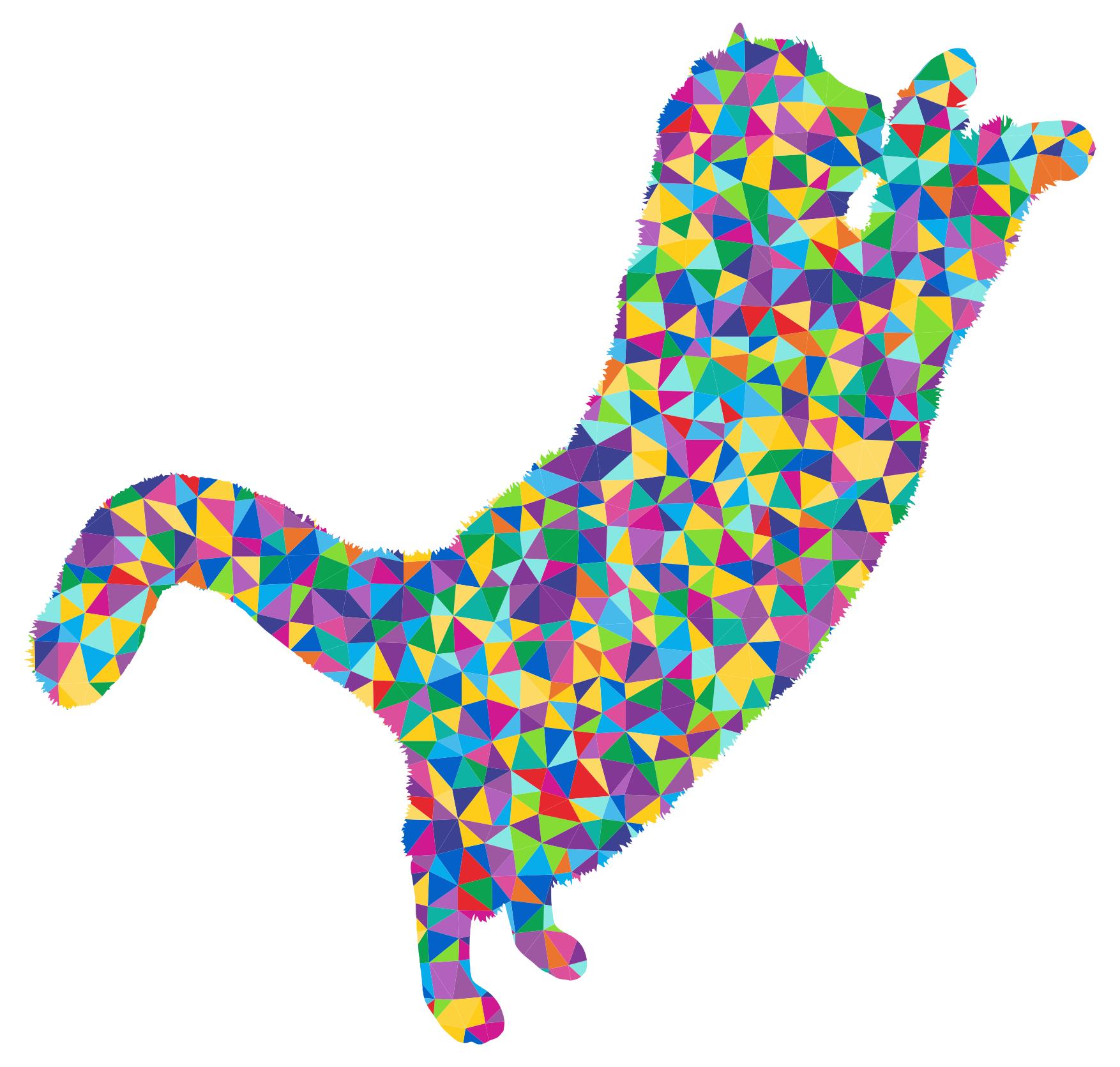 1754x1671 Low Poly Prismatic Fluffy Cat 2 Silhouette Clipart