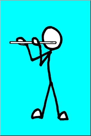 304x451 Clip Art Stick Guy Flute Player Color I Abcteach