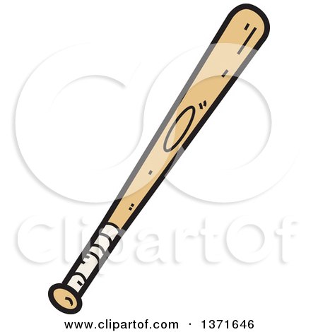 450x470 Clipart Of A Wood Baseball Bat