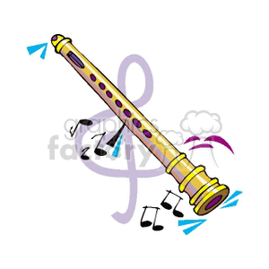 300x300 Royalty Free Gold Musical Flute 150716 Vector Clip Art Image