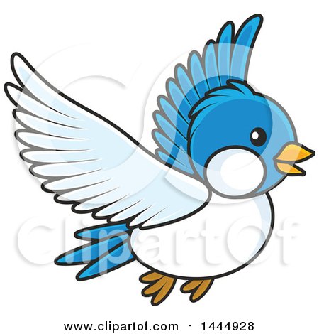 450x470 Royalty Free Vector Clip Art Illustration Of A Flying Blue Bird By