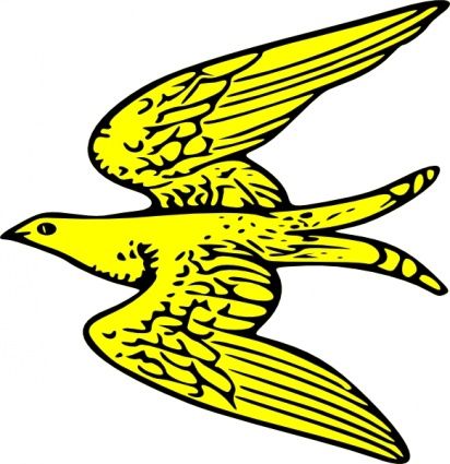 412x425 Bird Clipart Description Outline Yellow Bird Fly Animal Martlet