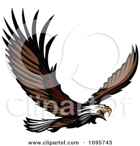 450x470 Clipart Flying Bald Eagle Mascot With Extended Talons