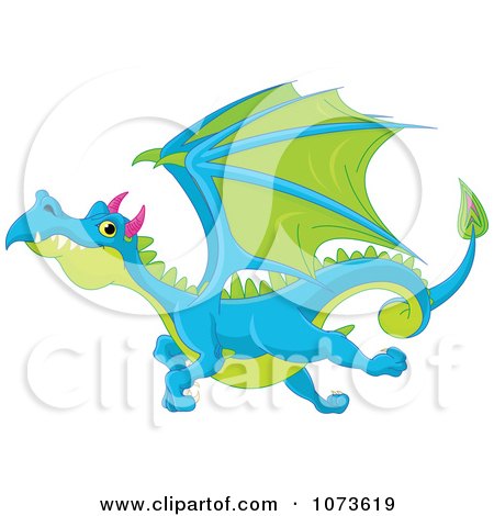450x470 Clipart Blue And Green Flying Dragon