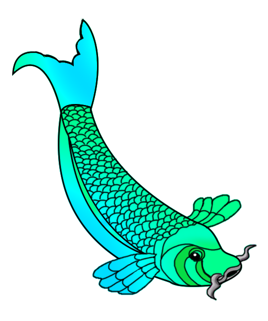 530x636 Colorful Koi Fish Drawings