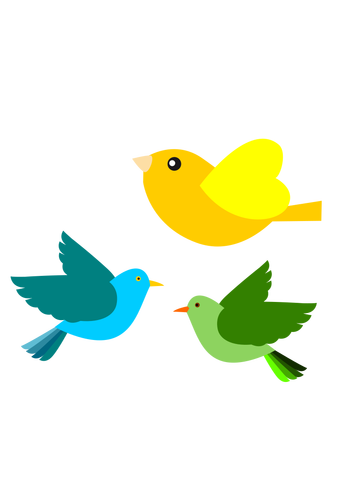 353x500 Clip Art Of Three Different Flying Birds Public Domain Vectors