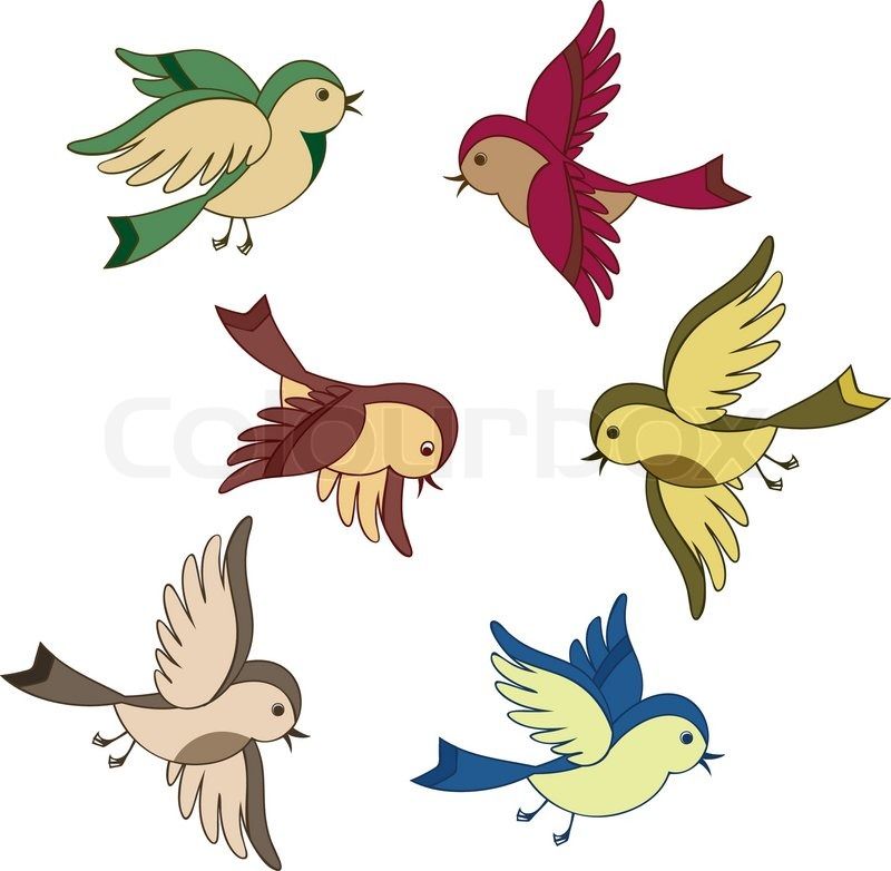 800x782 Stock Vector Of Set Flying Bird Cartoon Clipart Christmas