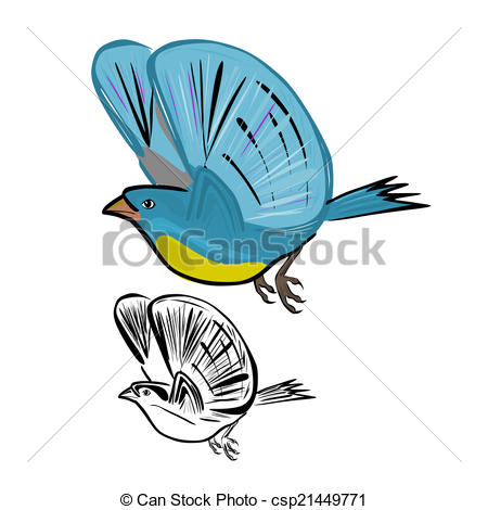 450x470 Vector Illustration Flying Birds On A White Background. Vectors