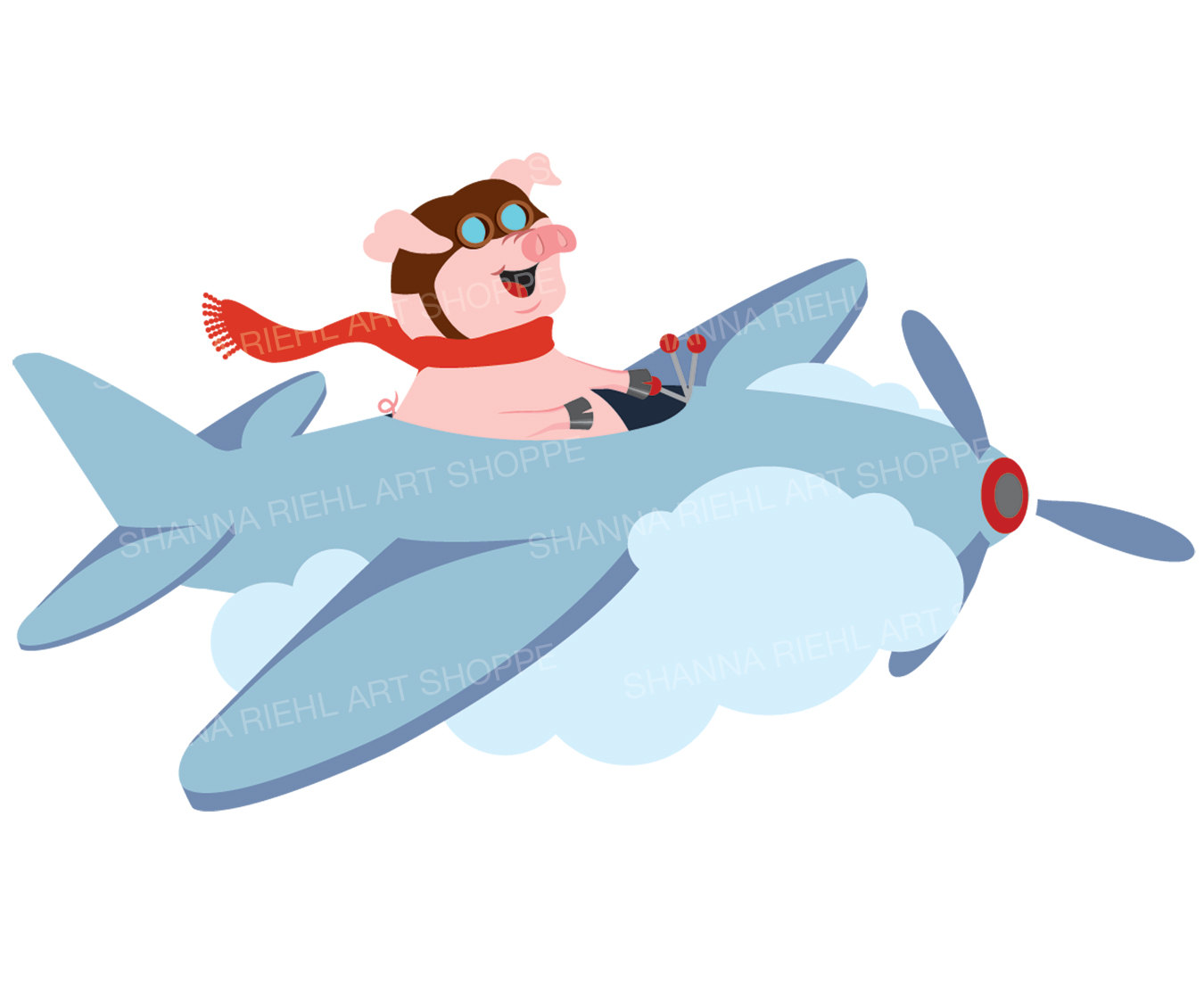 1350x1100 When Pigs Fly Pig Clipart Cute Pig Airplane Art Commercial