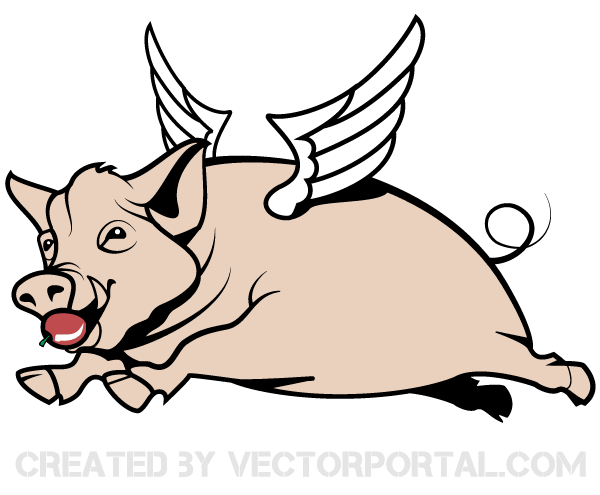 600x495 Flying Pig Vector Graphics Download Free Vector Art Free Vectors