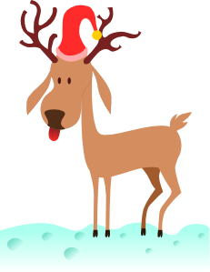 231x299 A Cartoon Reindeer Clip Art