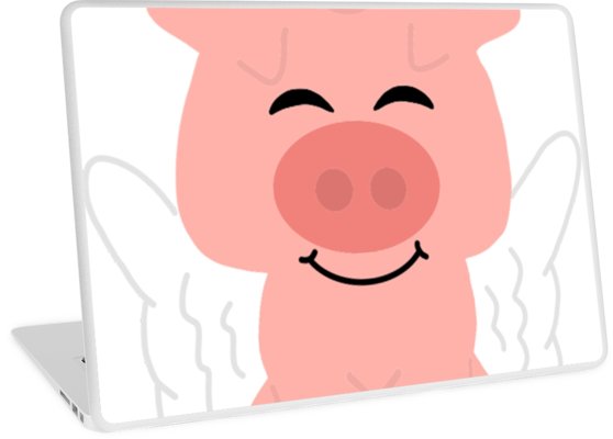 558x400 Funky Flying Unicorn Pig Cartoon Laptop Skins By Southerndesigns