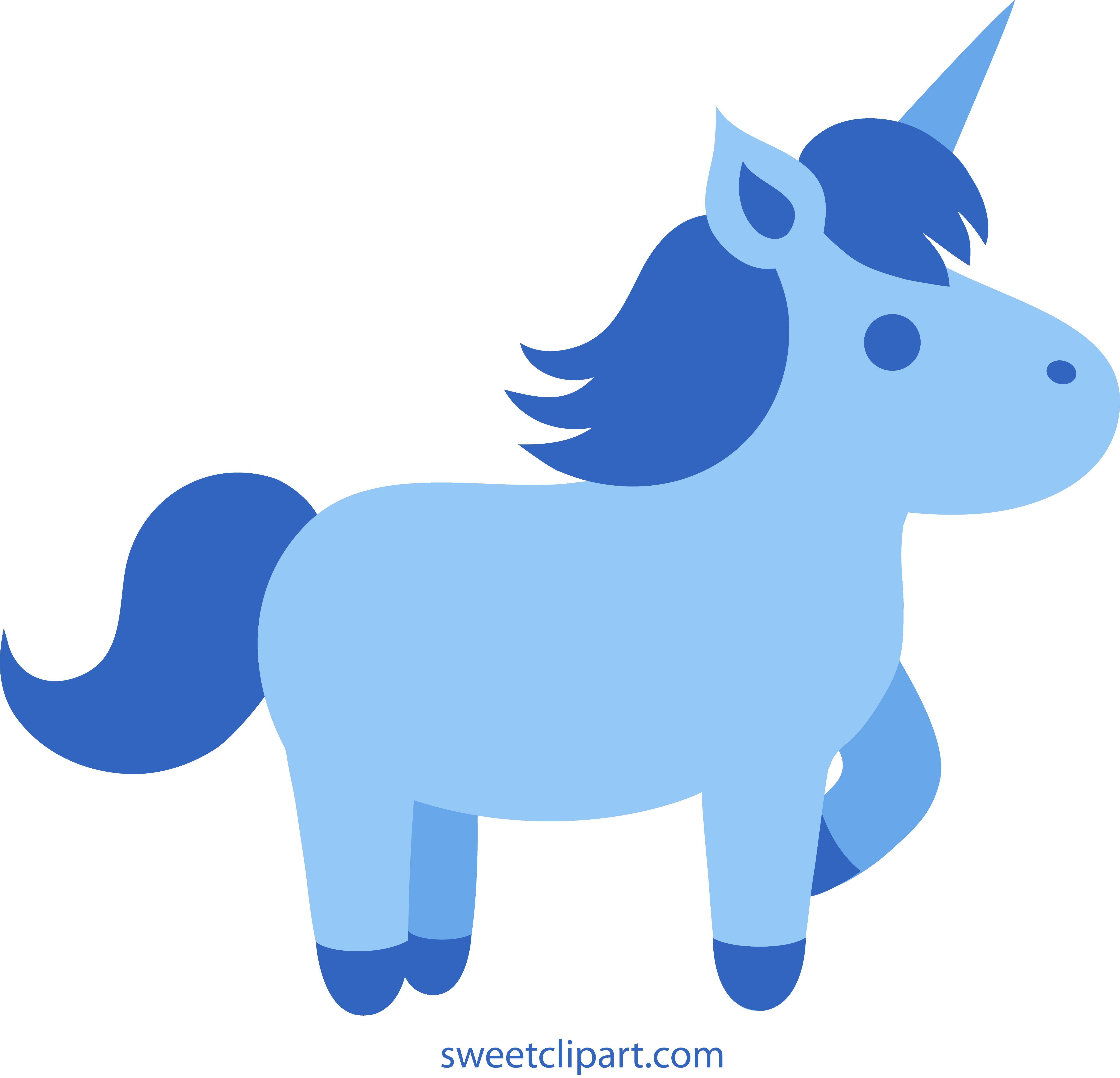 5223x5028 Blue Unicorn 3 Clip Art