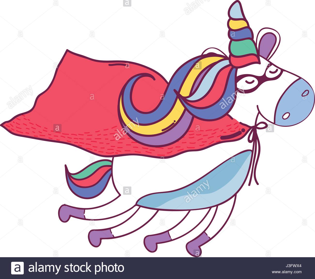 1300x1152 Beautiful Super Hero Unicorn Flying Stock Vector Art