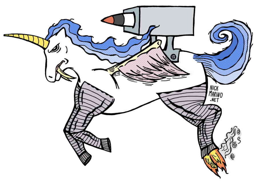 900x638 Flying Sabertooth Unicorn By Nickmarino