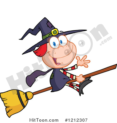 450x470 Flying Witch Clipart