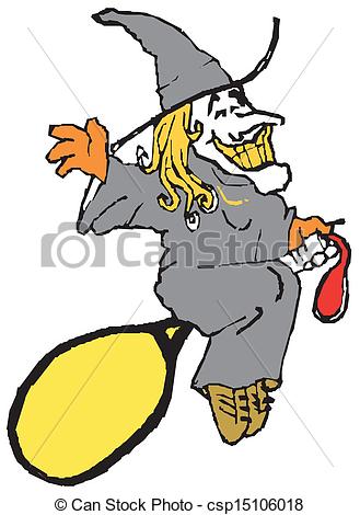 329x470 Illustration Of A Flying Witch On A White Background Vector Clip