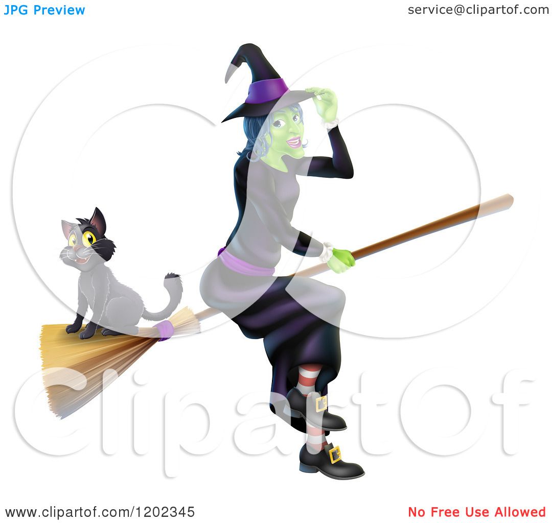 1080x1024 Cartoon Of A Green Halloween Witch Tipping Her Hat And Flying