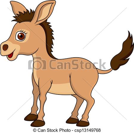 450x446 Vector Illustration Of Cute Donkey Cartoon Clip Art Vector