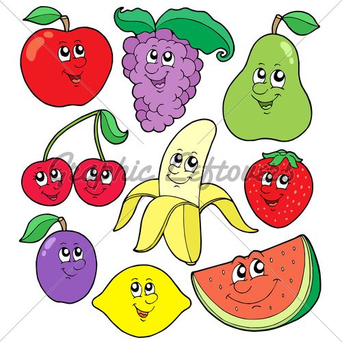 500x500 Cartoon Fruits Collection 1 Drawing Cartoon, Clip