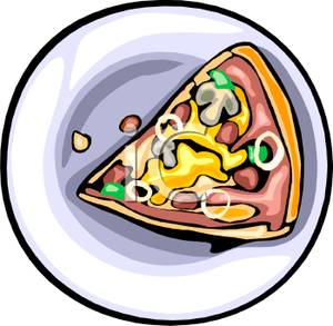 300x293 Clip Art Image A Slice Of Pizza On A Plate