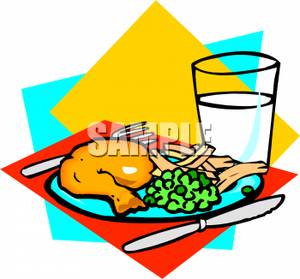 300x279 Clipart Picture A Glass Of Milk With A Dinner Plate