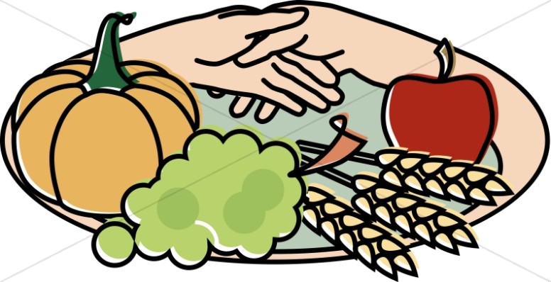 776x398 Harvest Plate With Hands Clipart Thanksgiving Clipart