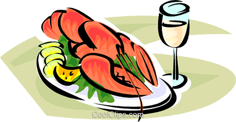 480x249 Lobster On A Plate Royalty Free Vector Clip Art Illustration