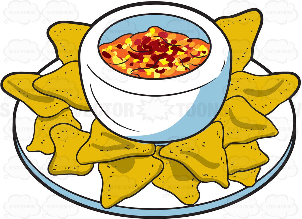1024x743 A Plate Of Nachos Cartoon Clipart Vector Toons