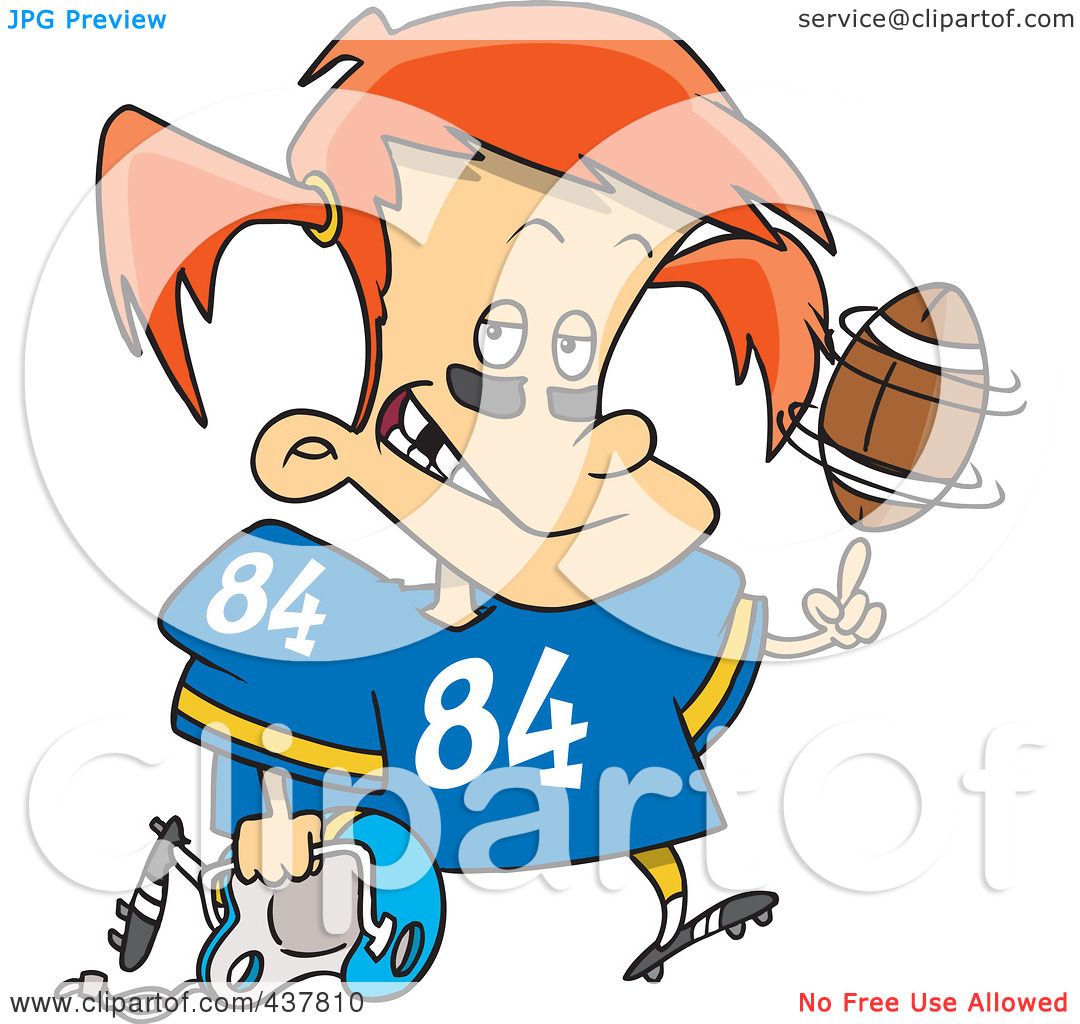 1080x1024 Royalty Free (Rf) Clip Art Illustration Of A Little Football Girl
