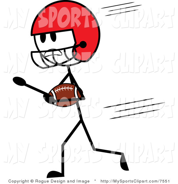 600x620 Sports Clip Art Of A Stick Man American Football Player By Pams