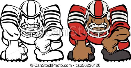 450x233 Football Player In A 3 Point Stance Cartoon Vector Illustration
