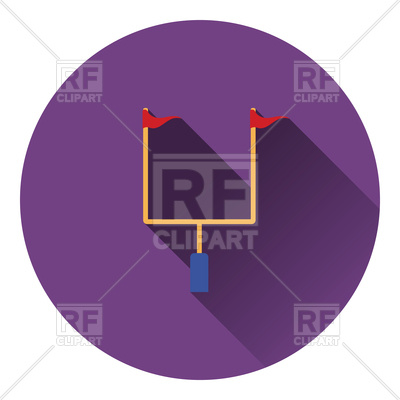400x400 Icon Of American Football Goal Post, Flat Color Design Royalty
