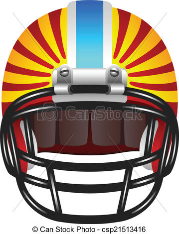 359x470 Footbal Helmet With Stripes. Red American Football Helmet