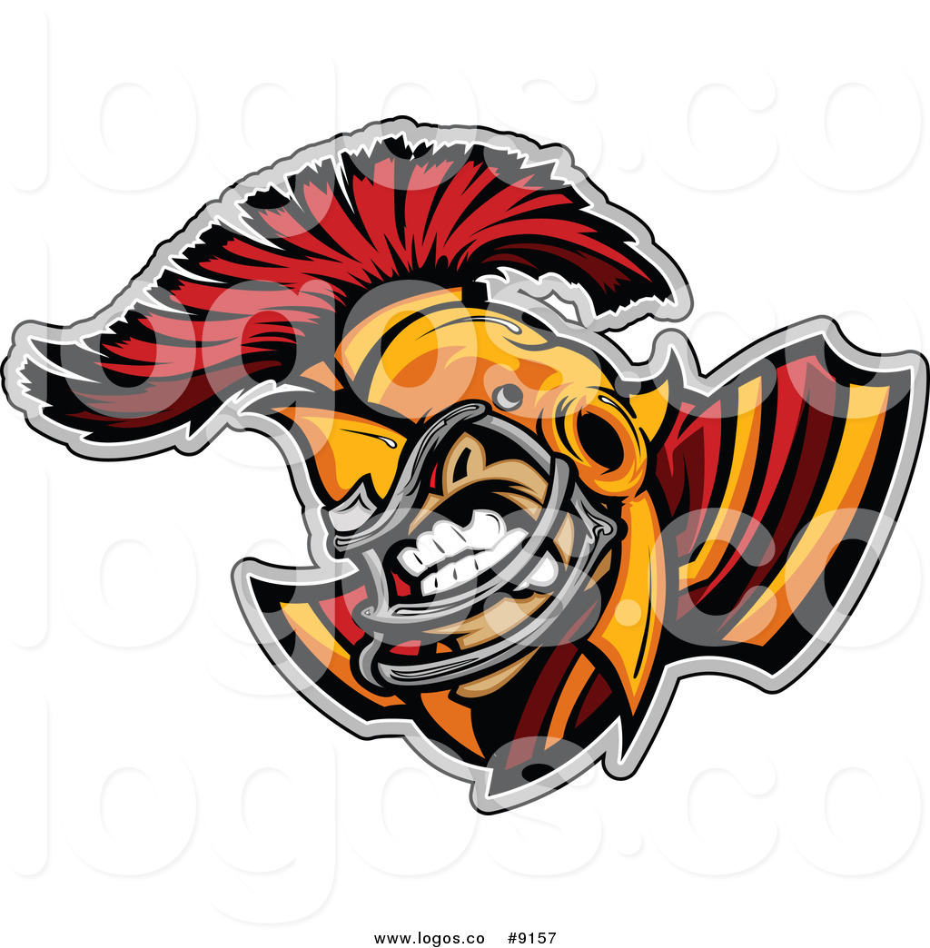 1024x1044 Royalty Free Clip Art Vector Aggressive Spartan Football Player