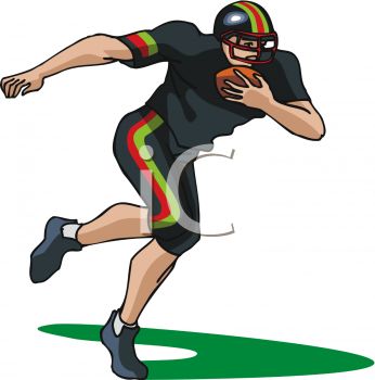 346x350 Picture Of A Football Player Running With A Football In A Vector
